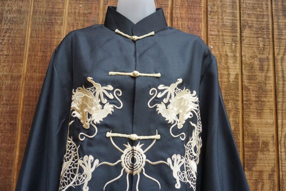 Dragon embroidered asian inspired top Shirt label… - image 1