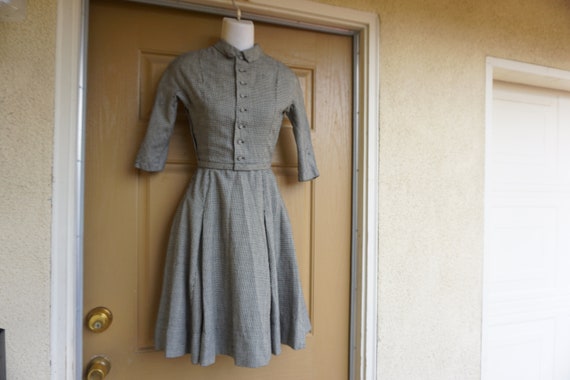 Vintage 1950s XXS dress mid century side metal zip