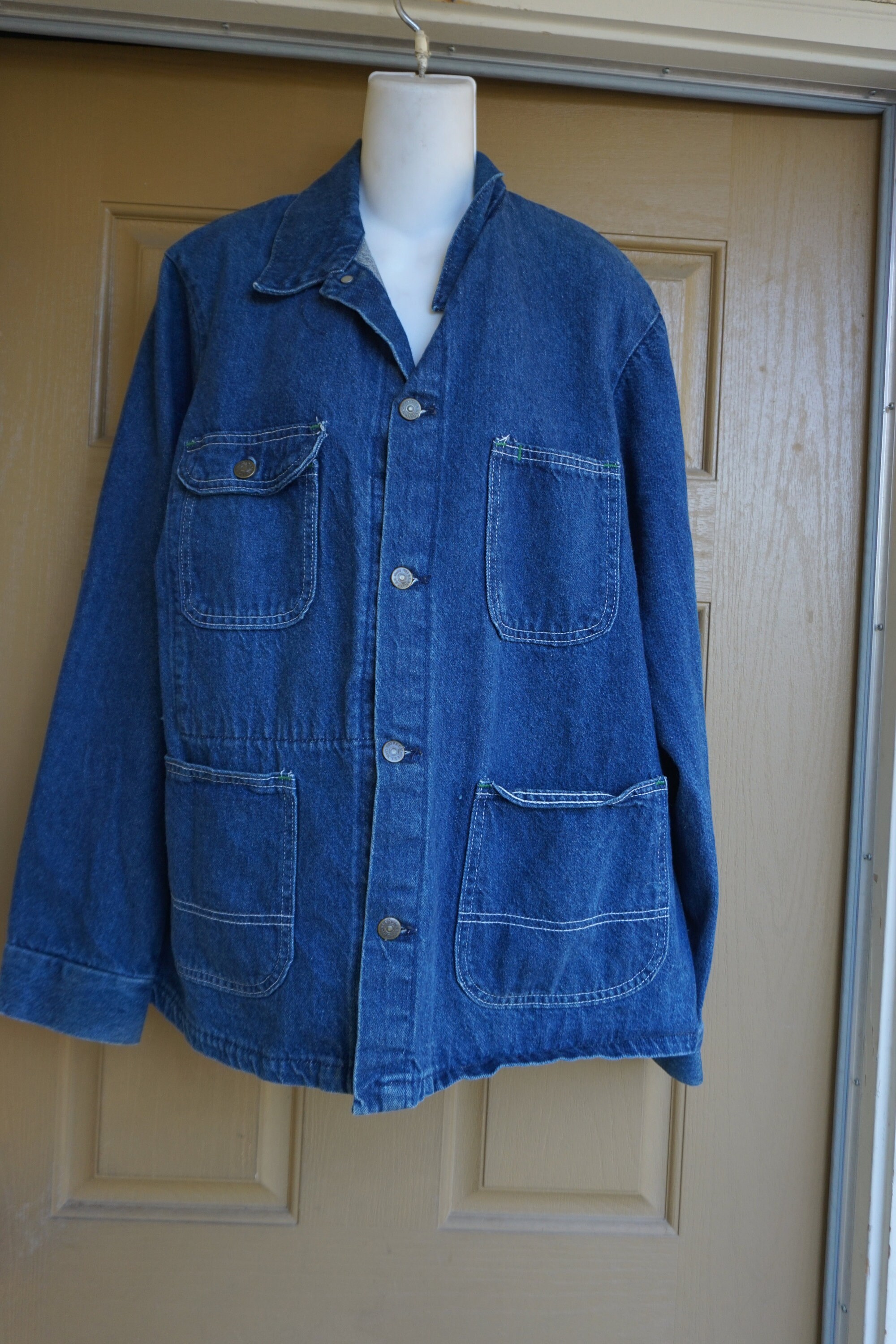 Vintage 1970'S Key Imperial denim jacket, men's size L unclear blue type Vintage Second Hand