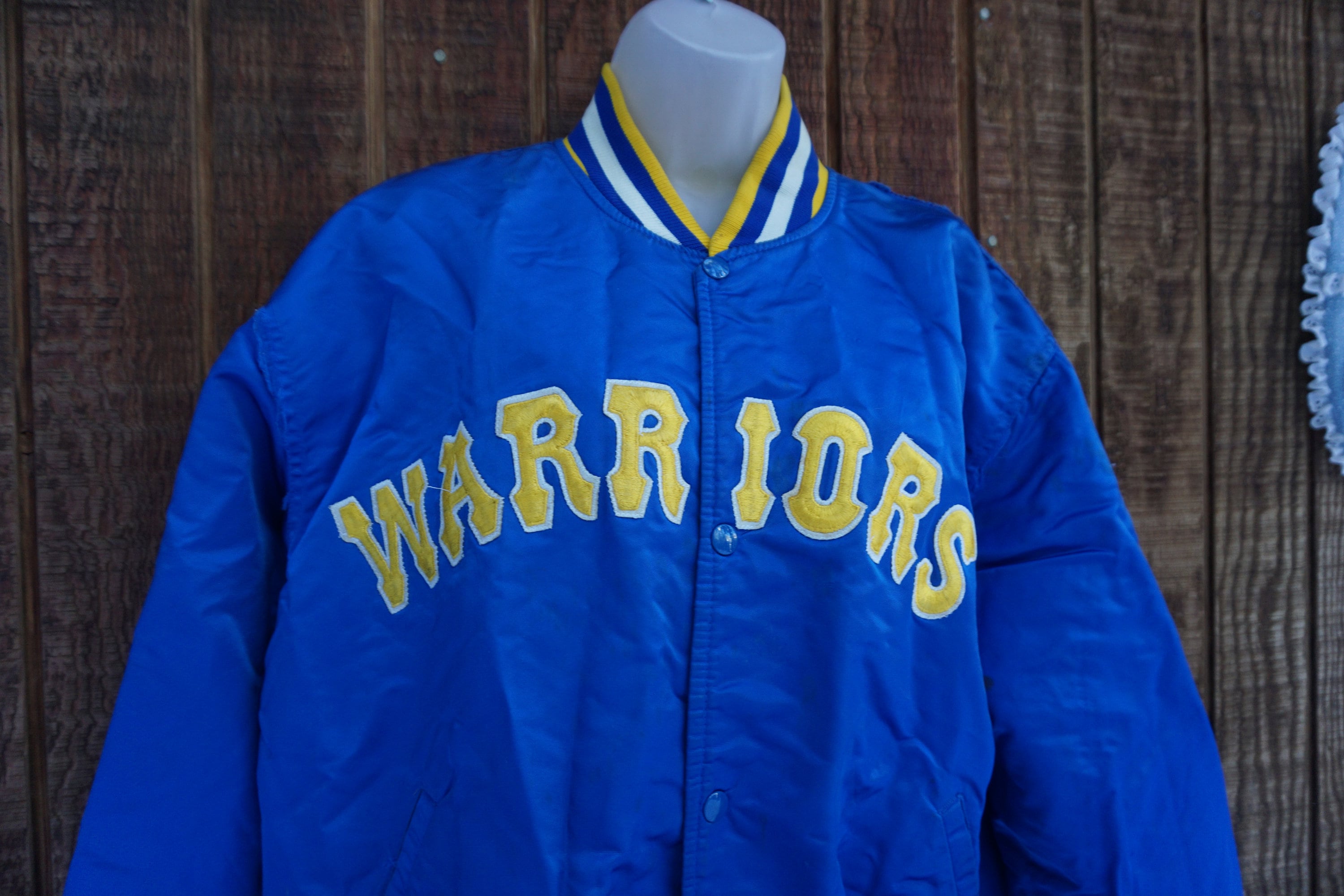 Satin Starter Golden State Warriors Black Jacket - Jackets Masters