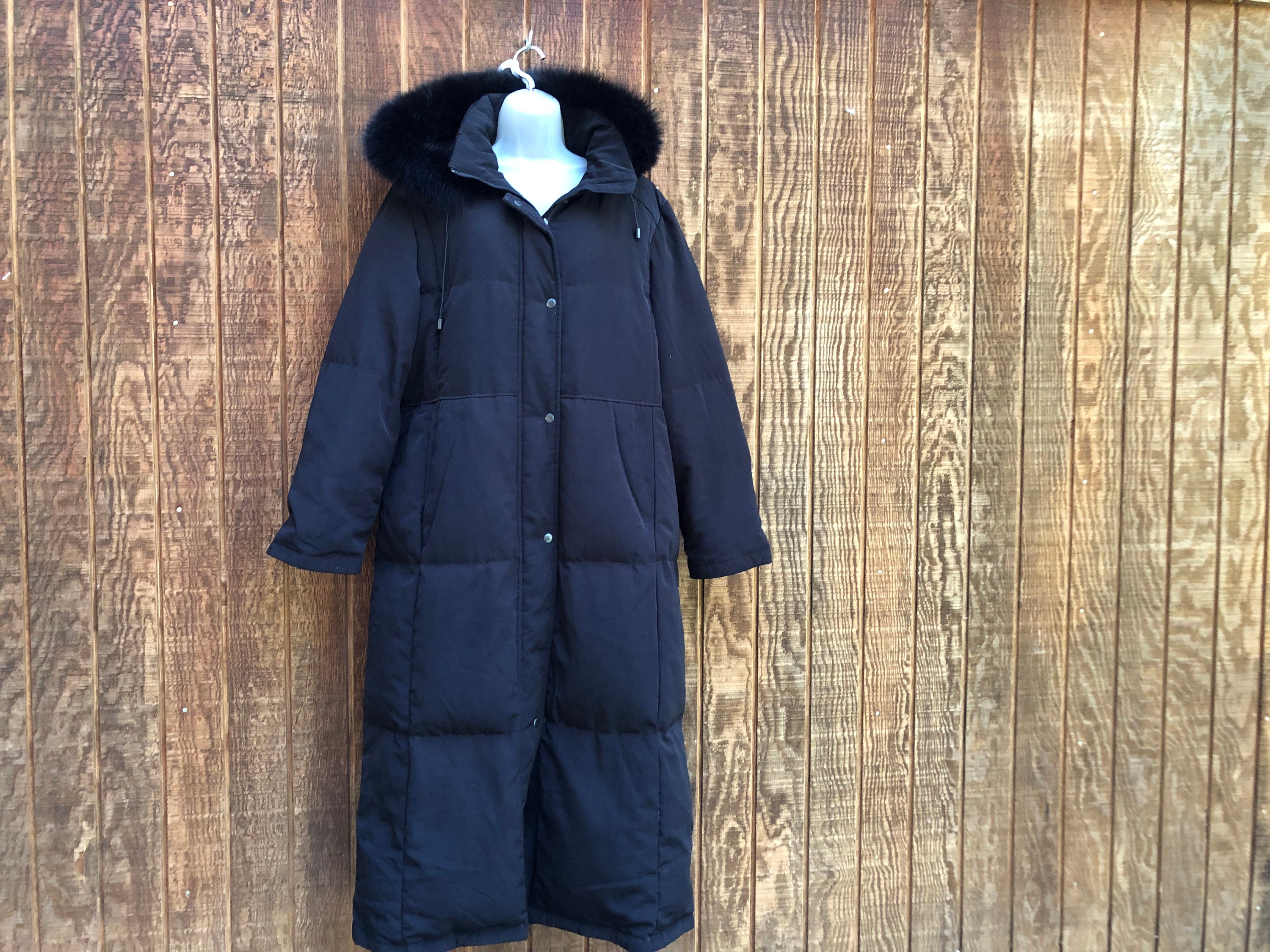 Perry Ellis Women s Down Fur Hood Overcoat