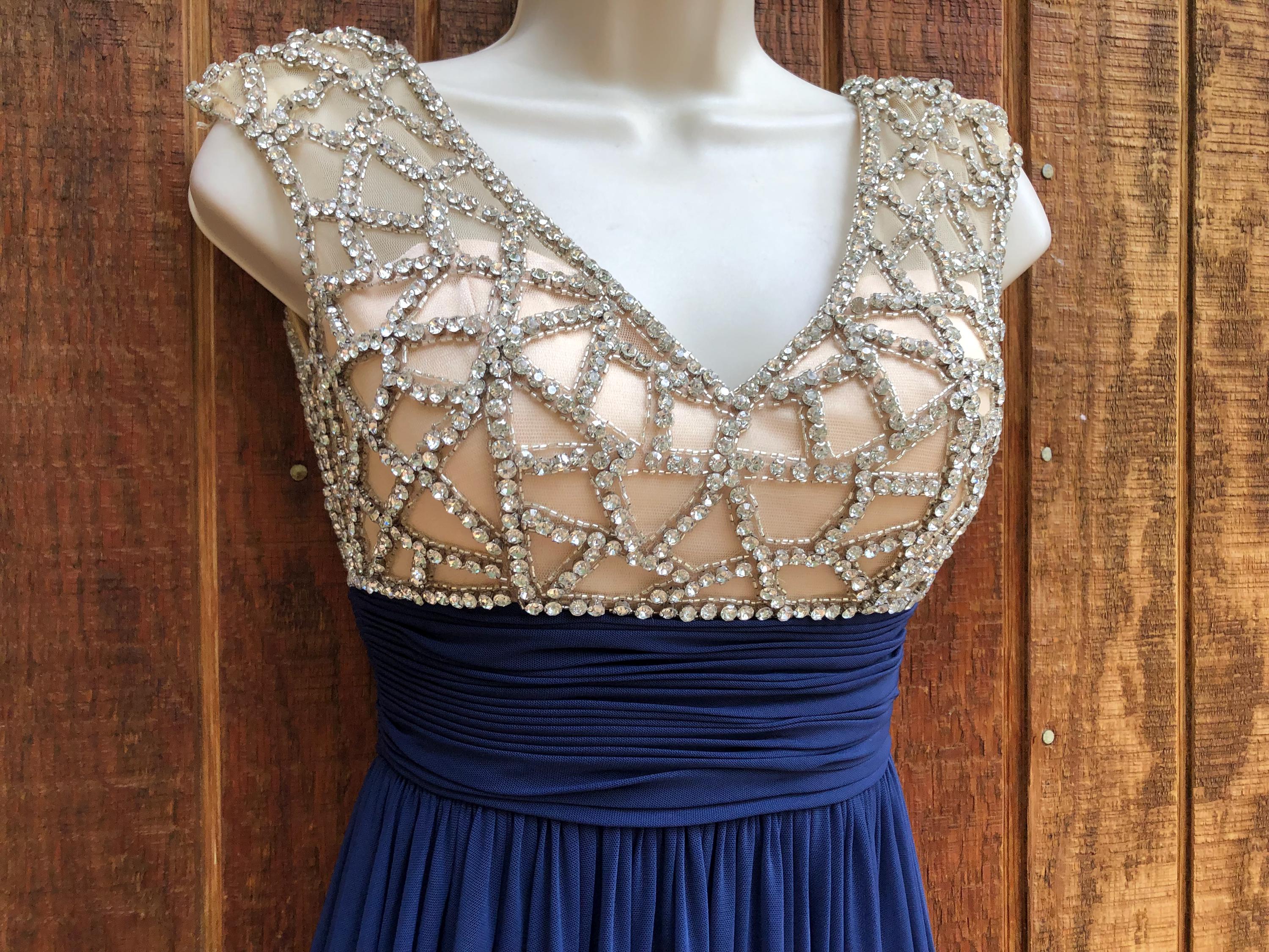 Night Studio Size 2 Party Prom Dress Short, Jeweled Rhinestones Empire  Waist - Etsy