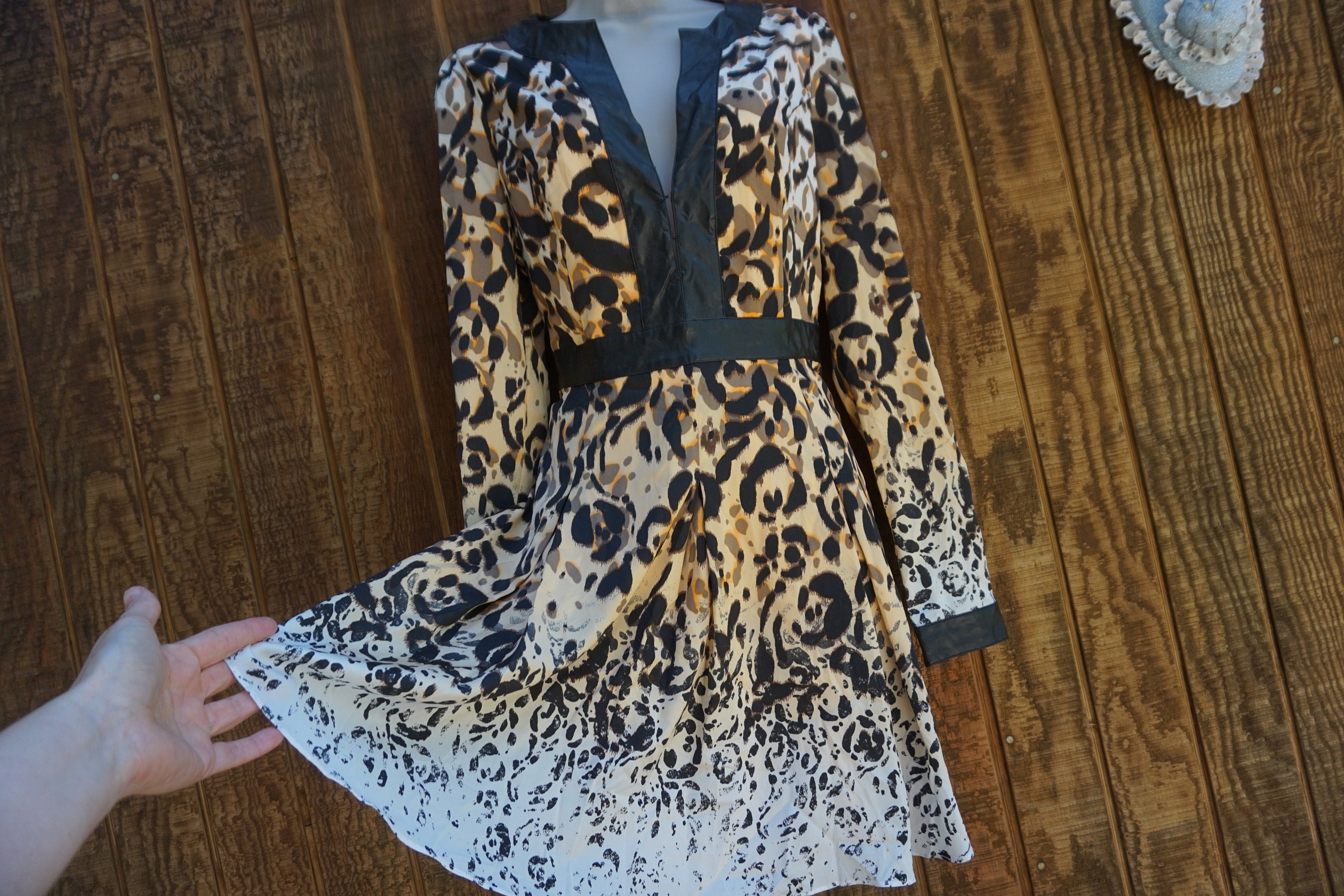Bebe Animal Print Long Sleeve Dress Size 10 - Etsy