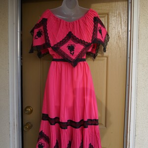 Mexican Oaxacan Embroidered Floral Pink and Black off the - Etsy