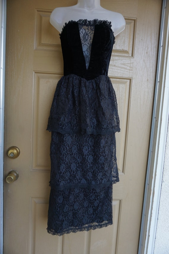 Gunne sax size 5 small  strapless party dress 80s… - image 2