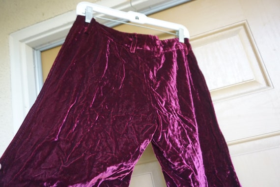 Dolce and Gabbana burgundy velvety slacks size 38… - image 3