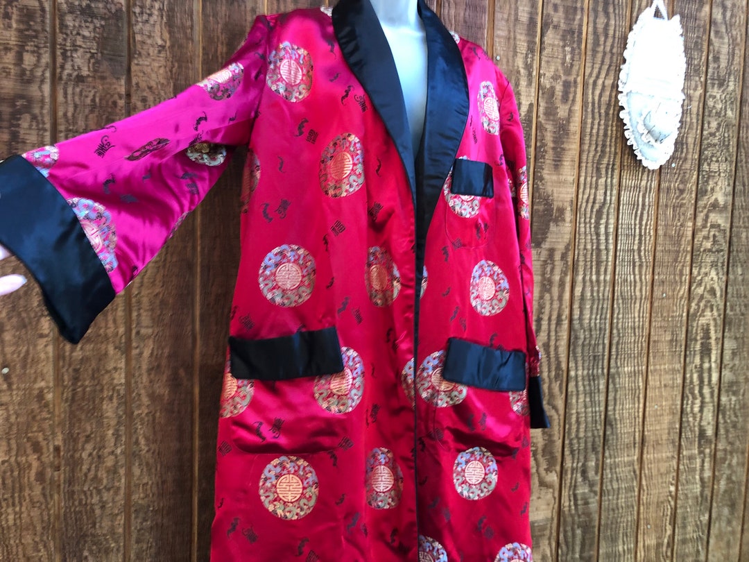 Vintage Mens Robe 80s 90s Dress Robe Size 44 Men's Chinese Asian Etsy