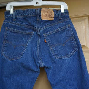 Made in USA Orange tab Levi&#39;s dark denim jeans 505 31 X 34