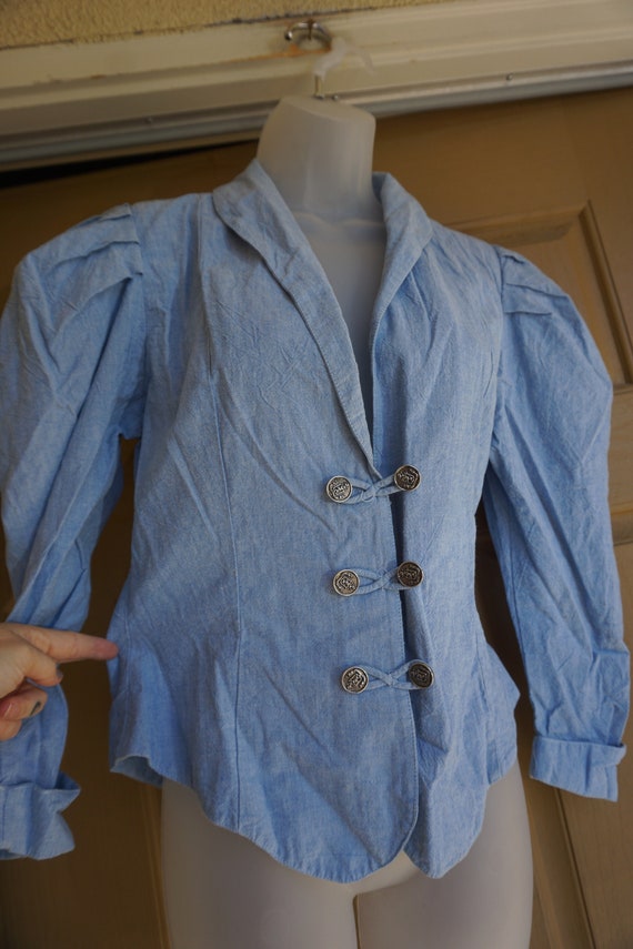 Vintage 80s denim women's size 10 Medium shirt - image 5