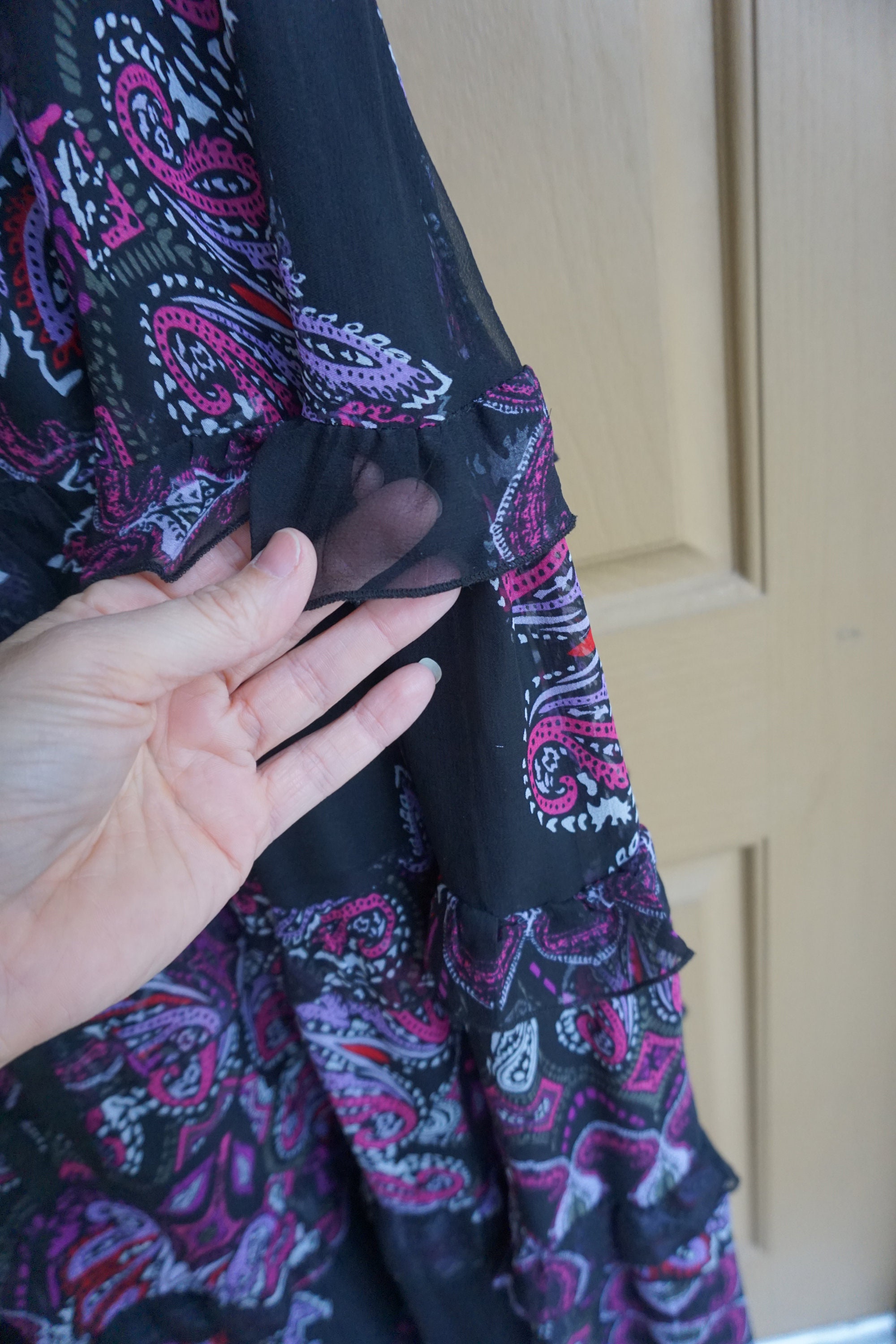 bebe purple and black dress BEBE brand silk geometric purple and black sculpture bust dress M $220