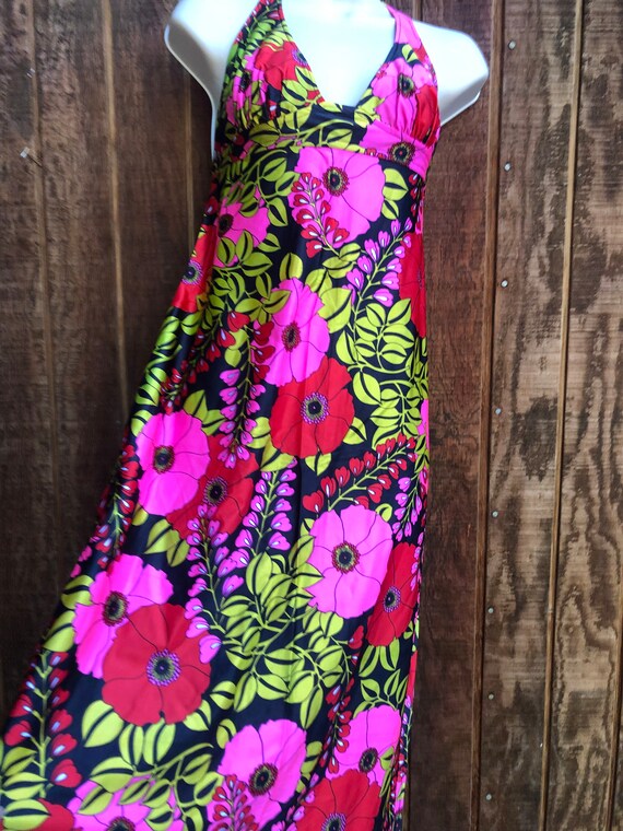 Vintage JC Penneys Swim Maxi Dress floral size la… - image 5