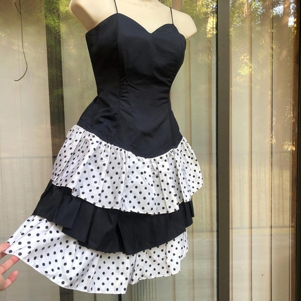 Vintage Black Polka Dot Homecoming Dress Sweetheart Party Dress Short A-Line Cocktail Dress DP6628