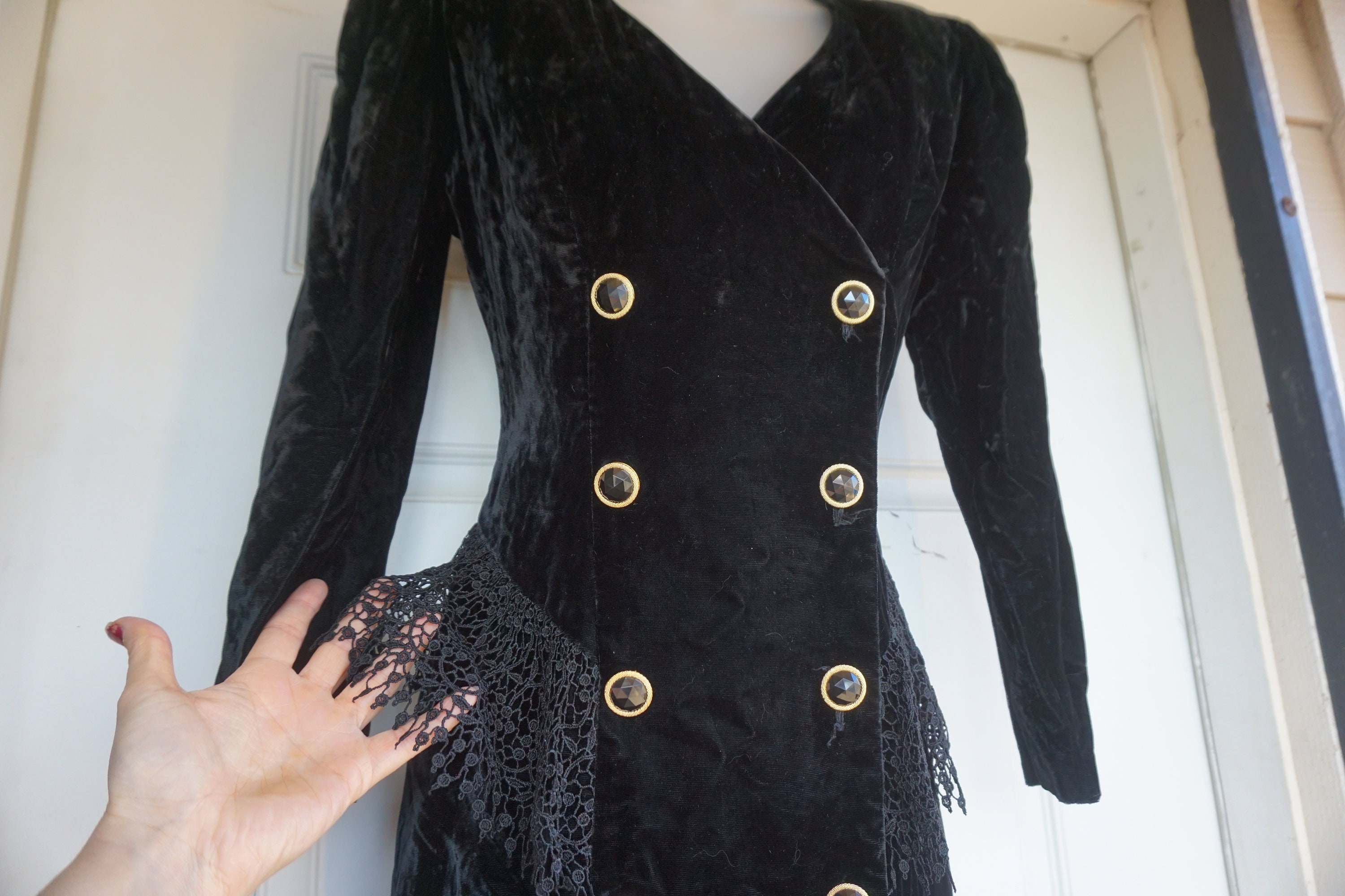 Donna morgan double 2025 breasted coat dress