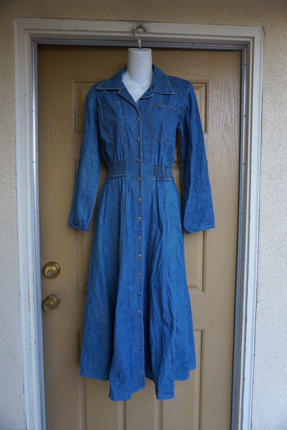 Karen Alexander 80s 90s denim jean dress size 4 Sm