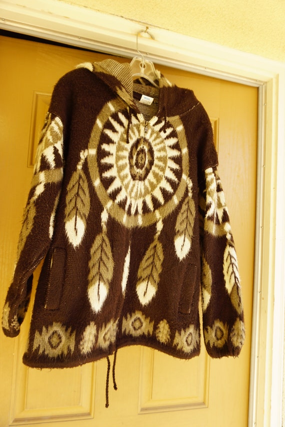Buy Wool Hoodie Dream Catcher Jacket Coat Zip up Zipper Medium  