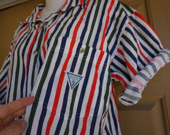 guess striped button up