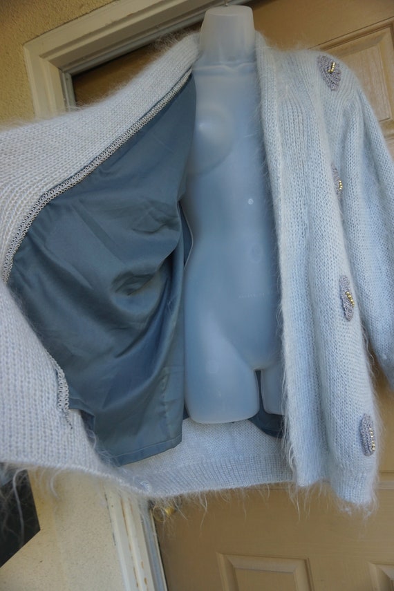 vintage gray wool mohair jacket coat estimated si… - image 4