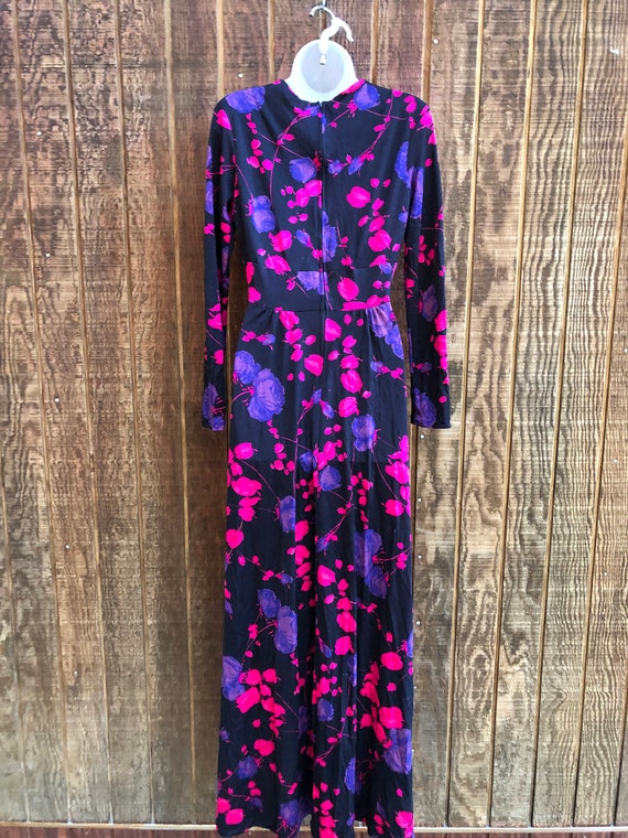 1970s vintage maxi floral dress with long sleeves… - image 5