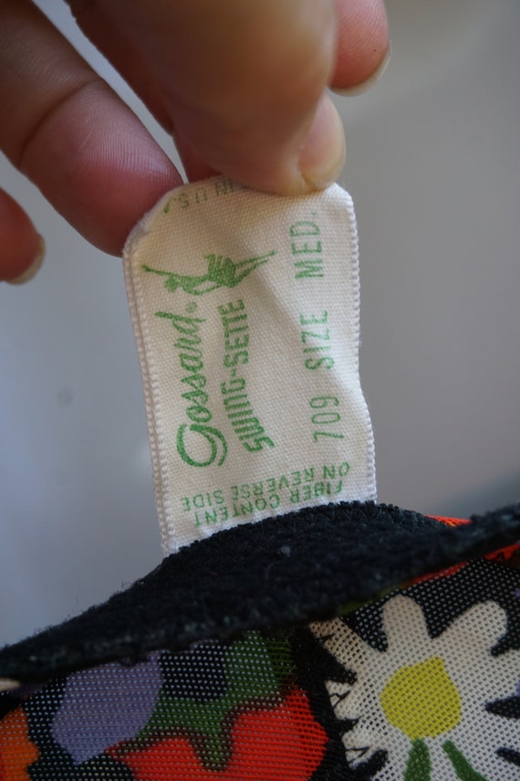 1960s underwear floral garter belt shorts XS extra sm… Gem