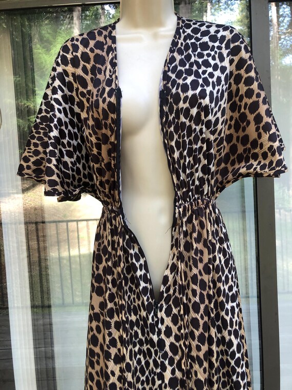 Small Granada drawstring zip up nightgown leopard… - image 3