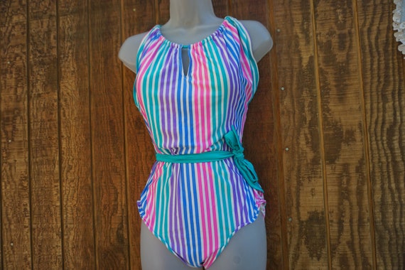 Belted bathing suit deals