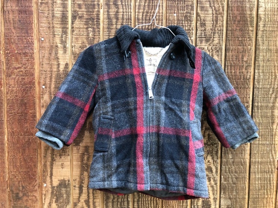 Vintage 1980s youth kids plaid hooded jacket by T… - image 3