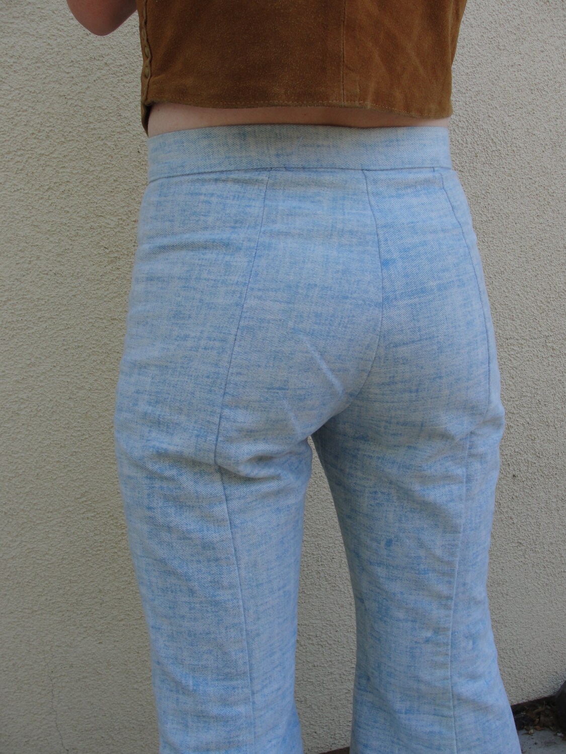 True Vintage 60s 70s light blue bell bottom pants size small Etsy