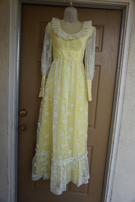 Vintage floral prairie dress maxi dress size smal… - image 3