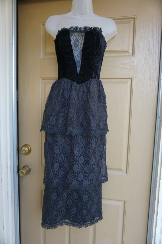 Gunne sax size 5 small  strapless party dress 80s… - image 5