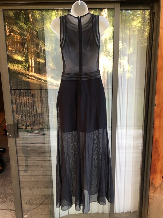 Tadashi black dress size large sheer - image 3