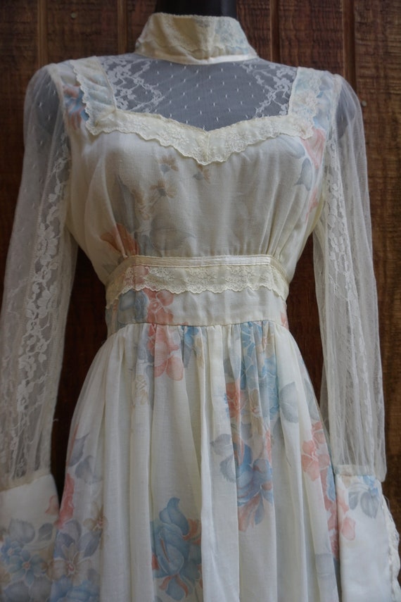 Gunne sax size 13 large prairie lace maxi dress - image 5