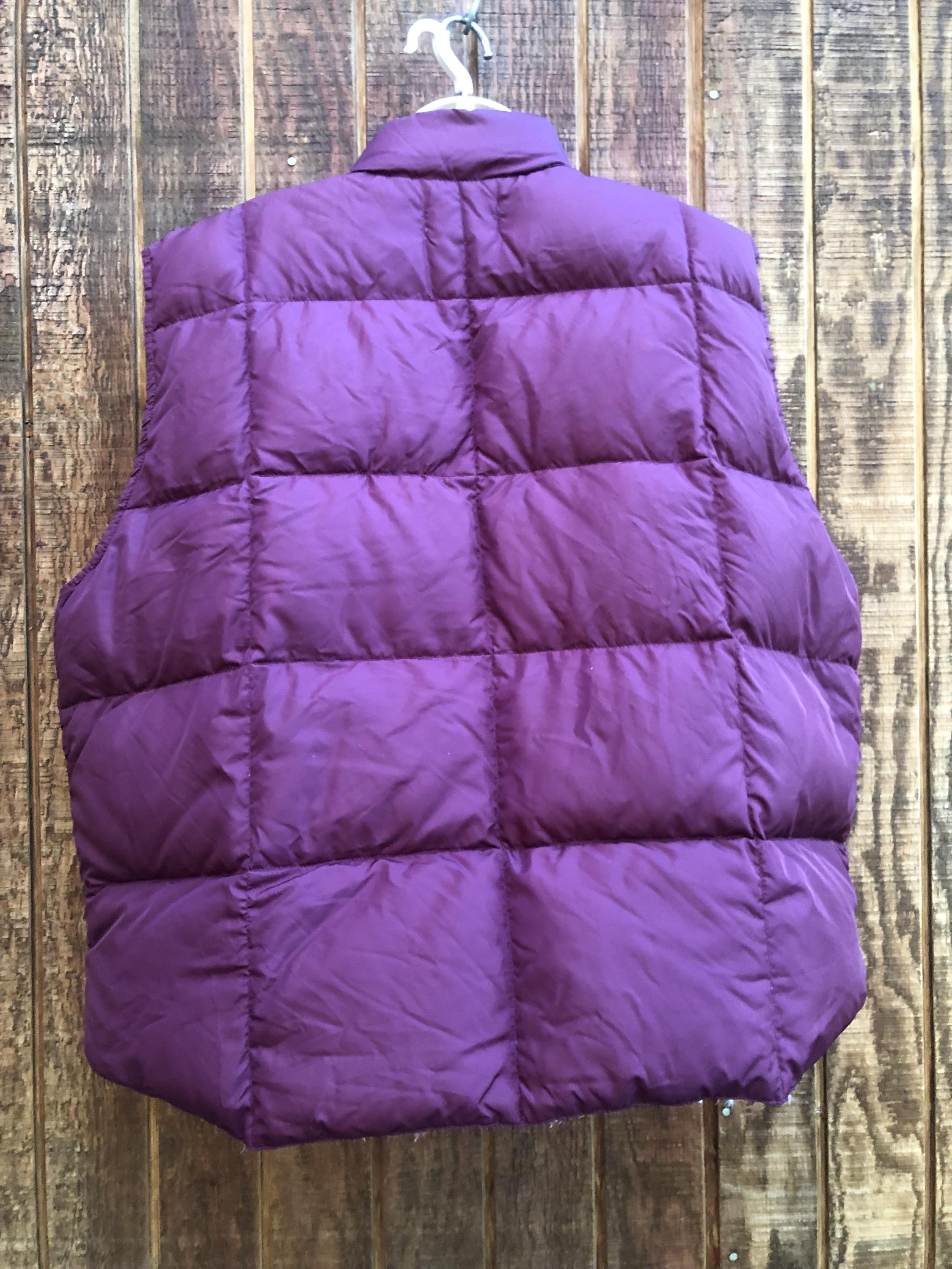 Lands End Puffer Vest Burgundy Outerwear Goose Down Vest Coat Size 