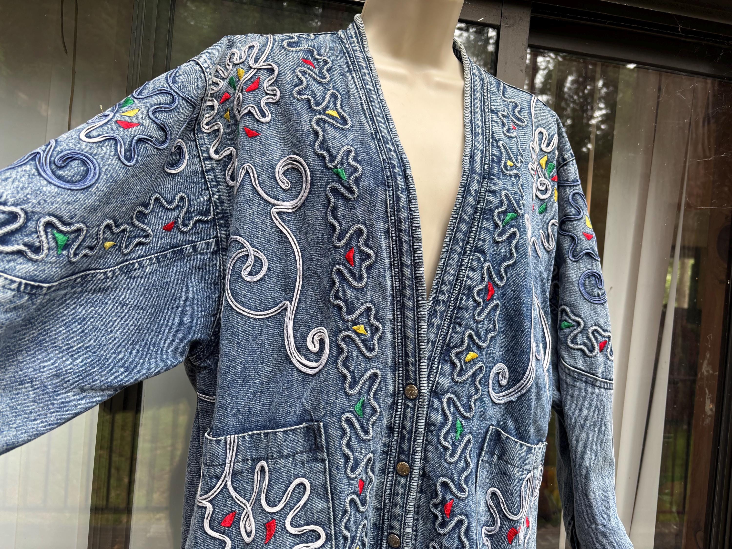 Acid Wash Denim Jacket - Etsy