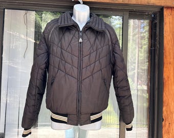 Removable sleeves Pacific Trail vintage 80s jacket coat men's size L large 1980s insulated browns vest 70s 1970s