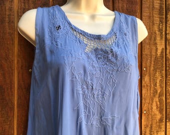Vintage blue size small mesh detailed dress