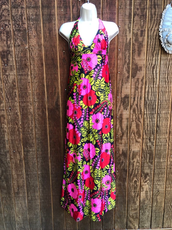 Vintage JC Penneys Swim Maxi Dress floral size la… - image 2