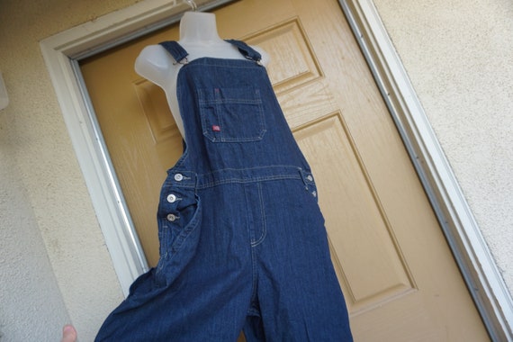 Dickies Vintage dark blue denim overalls size Lar