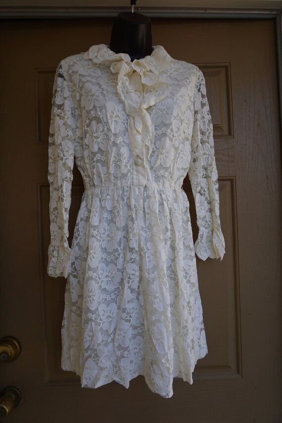 Vintage 60s 1960s dress lace Joseph Magnin - image 2