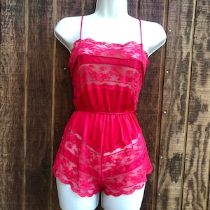 Red Teddy lingerie labeled size medium