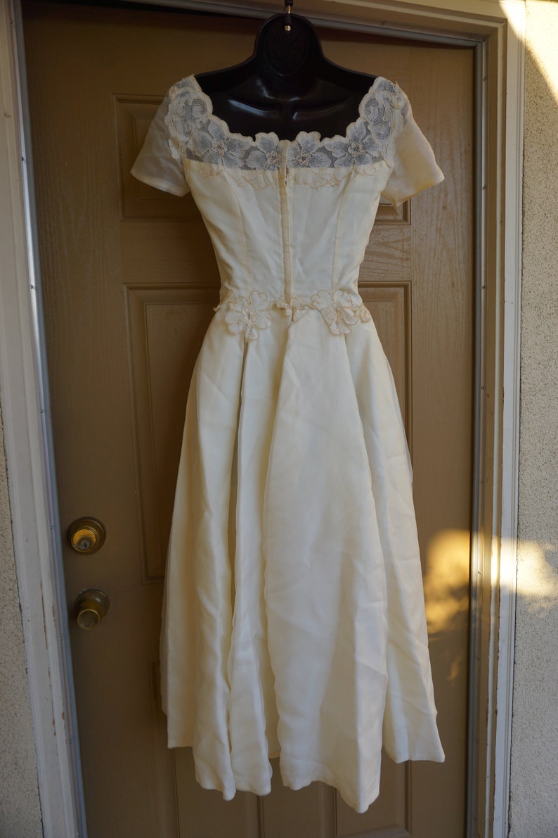 1950s Short Wedding Dress With Back Metal Zipper Size XS - Etsy