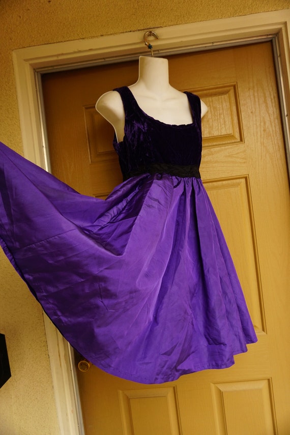 Contempo Casuals 7 Small medium dress purple 1980s