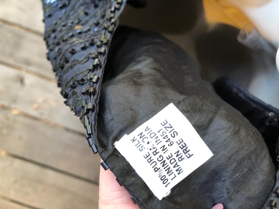 Vintage 1990s sequined solid black butterfly top … - image 8