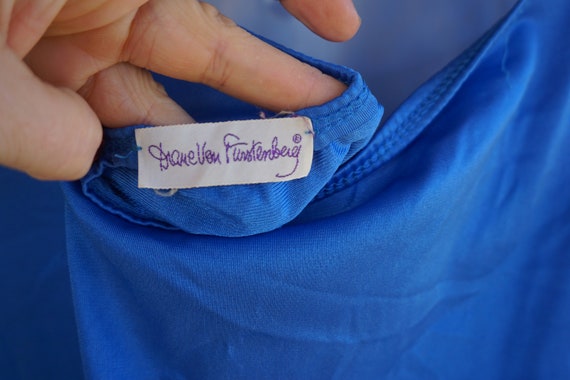 Diane Von Furstenburg Vintage blue long nightgown… - image 7