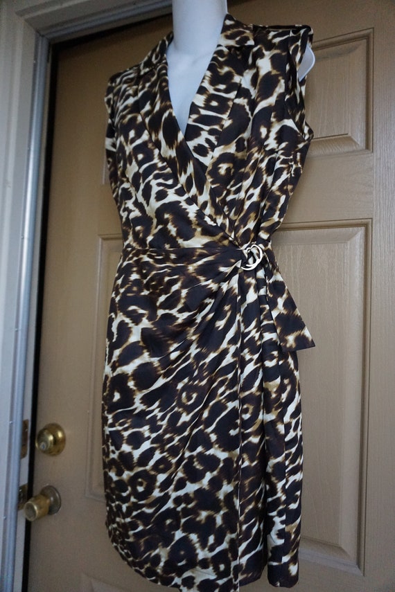 Saks Fifth Avenue Cheetah Cat print dress Medium … - image 5