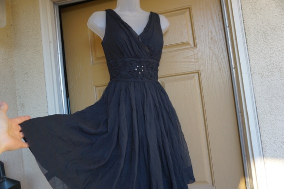 Vintage 1950s S Small dress 1950s mid century bac… - image 1