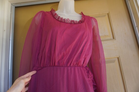 1970s vintage maxi dress medium size 9/10 sheer 7… - image 6