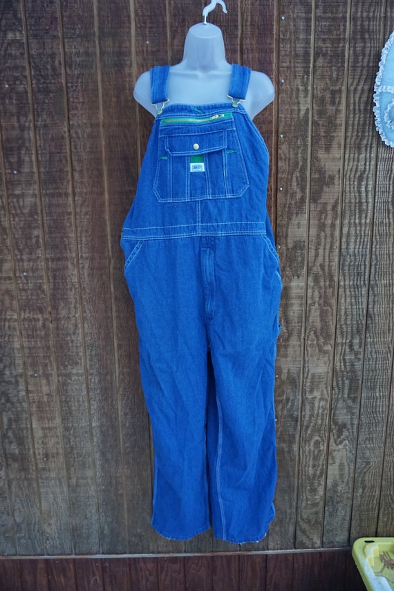 Vintage 80s 90s blue denim Libery overalls size 42