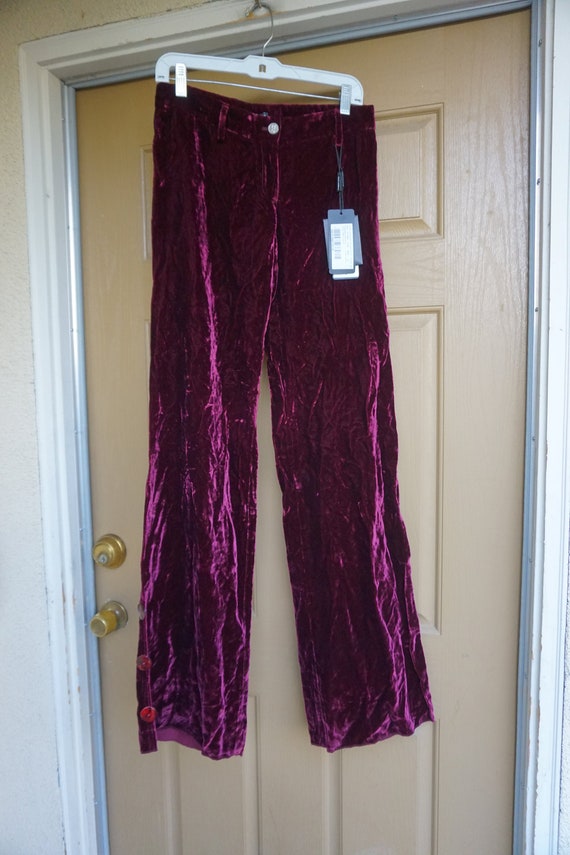 Dolce and Gabbana burgundy velvety slacks size 38… - image 1