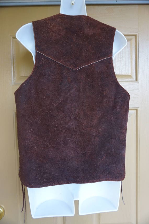 Vintage 70s 1970s men's vest small heavy warm ins… - image 2