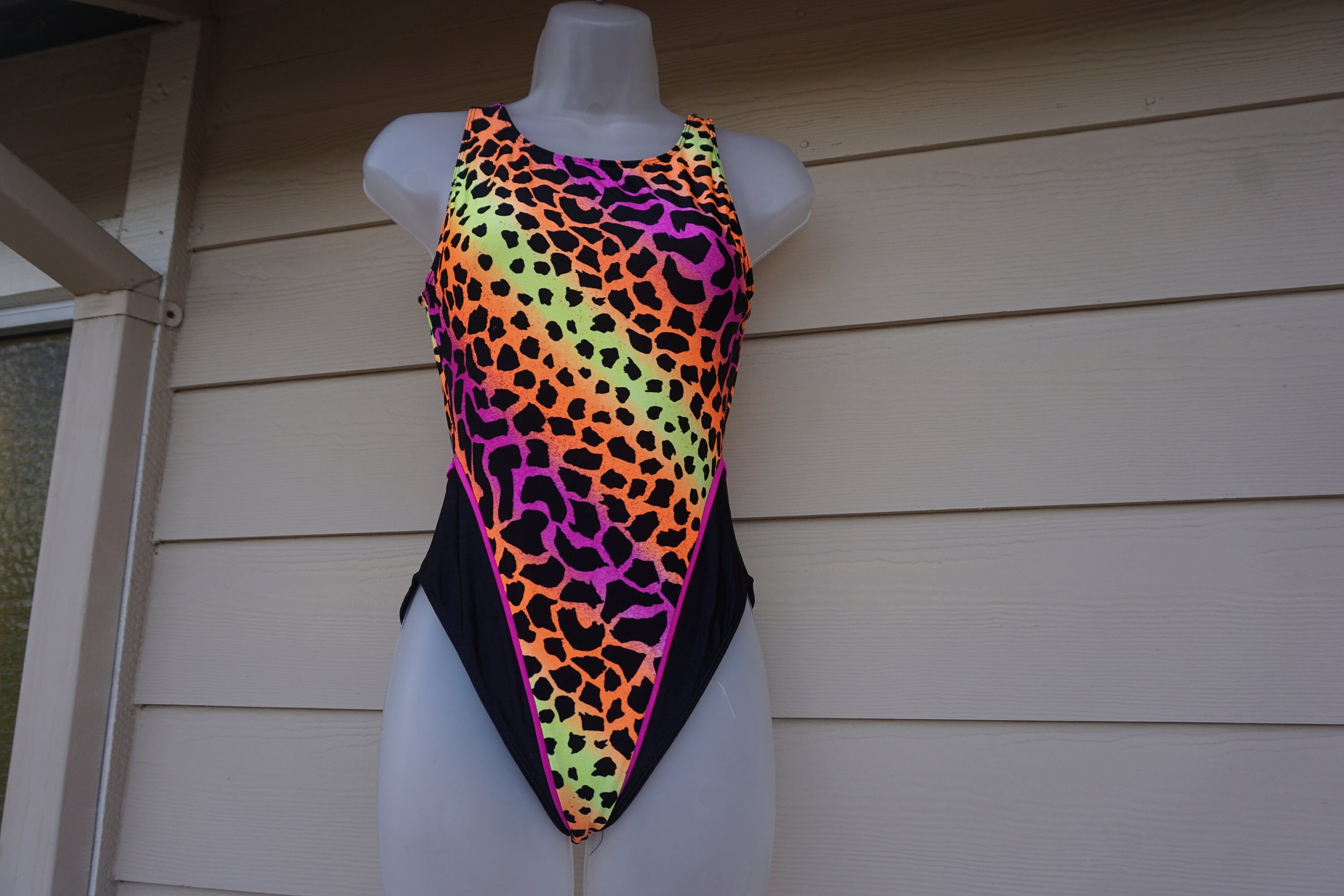 Neon leopard print best sale swimsuit